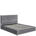 Κρεβάτι Υπέρδιπλο ArteLibre YUMA Γκρι Ύφασμα 214x1170x10cm (Στρώμα 160x200cm) - 1 τεμ. - Image 4