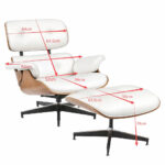 Πολυθρόνα Relax ArteLibre MIREN Με Υποπόδιο Λευκό/Καφέ Ξύλο/PU 82x92x78cm - 1 τεμ. - Image 5
