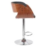 Σκαμπό Bar ArteLibre VORIAN Μαύρο/Καφέ Ξύλο/PU/Αλουμίνιο 52x55x87-108cm - 1 τεμ. - Image 2