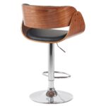 Σκαμπό Bar ArteLibre VORIAN Μαύρο/Καφέ Ξύλο/PU/Αλουμίνιο 52x55x87-108cm - 1 τεμ. - Image 3