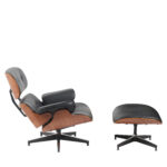 Πολυθρόνα Relax ArteLibre MIREN Με Υποπόδιο Μαύρο/Καφέ Ξύλο/PU 82x92x78cm - 1 τεμ. - Image 2