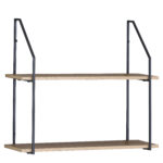 Ραφιέρα Τοίχου ArteLibre OLVAN Δρυς/Μαύρο MDF/Μέταλλο 65x20x52cm - 1 τεμ. - Image 2