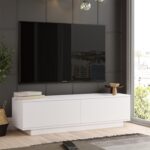 Έπιπλο Τηλεόρασης ArteLibre BRENT Λευκό Μοριοσανίδα 140x35.5x38.2cm - 1 τεμ. - Image 2