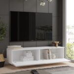 Έπιπλο Τηλεόρασης ArteLibre BRENT Λευκό Μοριοσανίδα 140x35.5x38.2cm - 1 τεμ. - Image 3