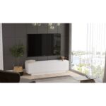 Έπιπλο Τηλεόρασης ArteLibre BRENT Λευκό Μοριοσανίδα 140x35.5x38.2cm - 1 τεμ. - Image 4