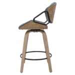 Σκαμπό Bar ArteLibre MIRALIS Σκούρο Γκρι/Φυσικό 52x52x93cm - 1 τεμ. - Image 3