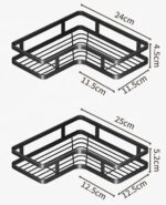 Σετ επιτοίχια γωνιακά ράφια μπάνιου - 5pcs - 2152-1 - 170134 - Black - Image 2