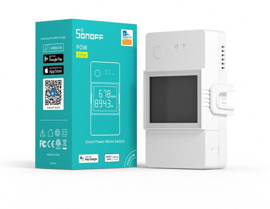 20132 SONOFF POWR316D ELITE ΕΞΥΠΝΟΣ ΔΙΑΚΟΠΤΗΣ ΜΕ ΟΘΟΝΗ ΓΙΑ ΜΕΤΡΗΣΗ ΚΑΤΑΝΑΛΩΣΗΣ - Image 1