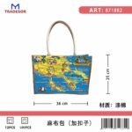 Τουριστική τσάντα λινή με κουμπί - Chalkidiki - 36*25*16cm - 871882 - Image 2