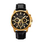Aναλογικό ρολόι χειρός - Skmei - 2071 -  Black-Gold/Leather Black
