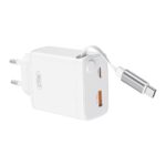 XO CE31 ΦΟΡΤΙΣΤΗΣ 30W GAN ME ΑΝΑΣΥΡΟΜΕΝΟ ΚΑΛΩΔΙΟ, 1 ΘΥΡΑ USB, 1 ΘΥΡΑ TYPE-C, ΚΑΛΩΔΙΟ TYPE-C