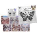 Αυτοκόλλητα Προσώπου Πεταλούδα Face Gems 17x17cm Carnavalista 232485 - 12 τεμ.