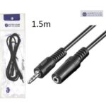 Καλώδιο ήχου εικόνας 3.5mm αρσενικό σε 3.5mm θηλυκό μαύρο 1.5m AOWEIXUN OEM