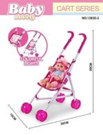 Παιδικό καροτσάκι με φωτισμό LED και κούκλα - 1393D-2 - 307137 - Image 2