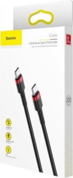 BASEUS CAFULE ΚΑΛΩΔΙΟ ΦΟΡΤΙΣΗΣ, PD 2.0 TYPE-C, 3A, 2M, ΚΟΚΚΙΝΟ, ΜΑΥΡΟ - Image 2