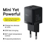 BASEUS PALM ΦΟΡΤΙΣΤΗΣ ΓΡΗΓΟΡΗΣ ΦΟΡΤΙΣΗΣ, 2 ΘΥΡΕΣ, 20W, ΜΑΥΡΟΣ - Image 2