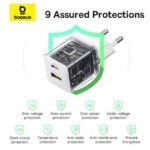 BASEUS PALM ΦΟΡΤΙΣΤΗΣ ΓΡΗΓΟΡΗΣ ΦΟΡΤΙΣΗΣ, 2 ΘΥΡΕΣ, 30W, ΛΕΥΚΟΣ - Image 2