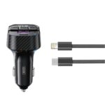 XO BCC17 FM TRANSMITER ΚΑΙ ΦΟΡΤΙΣΤΗΣ ΑΥΤΟΚΙΝΗΤΟΥ, PD30W, 2 ΘΥΡΕΣ, ΜΕ ΚΑΛΩΔΙΟ LIGHTNING, ΜΑΥΡΟΣ