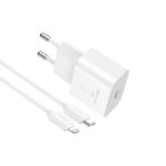 XO L167, ΦΟΡΤΙΣΤΗΣ ΓΡΗΓΟΡΗΣ ΦΟΡΤΙΣΗΣ, 25W, TYPE-C, ΜΕ ΚΑΛΩΔΙΟ TYPE-C ΣΕ LIGHTNING, ΛΕΥΚΟ