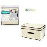 Υφασμάτινο κουτί αποθήκευσης μπεζ 40x40x25cm Kmt style 3283157 OEM