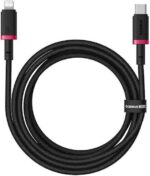 BASEUS DURA SERIES, ΚΑΛΩΔΙΟ ΓΡΗΓΟΡΗΣ ΦΟΡΤΙΣΗΣ, TYPE-C ΣΕ LIGHTNING, 20W, 2m, ΚΟΚΚΙΝΟ-ΜΑΥΡΟ