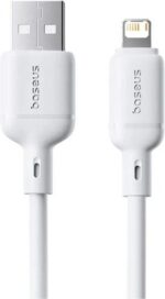 BASEUS SILKY SERIES, ΚΑΛΩΔΙΟ ΓΡΗΓΟΡΗΣ ΦΟΡΤΙΣΗΣ, LIGHTNING, 2,4A, 2m, ΛΕΥΚΟ - Image 2