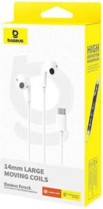 BASEUS ENCOK CZ17, ΕΝΣΥΡΜΑΤΑ ΑΚΟΥΣΤΙΚΑ, SEMI IN EAR, ΛΕΥΚΑ - Image 4