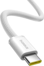 BASEUS CRYSTAL, ΚΑΛΩΔΙΟ ΓΡΗΓΟΡΗΣ ΦΟΡΤΙΣΗΣ TYPE-C ΣΕ TYPE-C, 100W, 1m, ΛΕΥΚΟ - Image 3