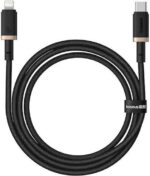 BASEUS DURA SERIES, ΚΑΛΩΔΙΟ ΓΡΗΓΟΡΗΣ ΦΟΡΤΙΣΗΣ, TYPE-C ΣΕ LIGHTNING, 1m, ΧΡΥΣΟ-ΜΑΥΡΟ