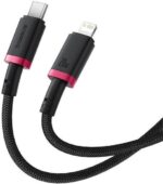 BASEUS DURA SERIES, ΚΑΛΩΔΙΟ ΓΡΗΓΟΡΗΣ ΦΟΡΤΙΣΗΣ, TYPE-C ΣΕ LIGHTNING, 1m, ΚΟΚΚΙΝΟ-ΜΑΥΡΟ - Image 3