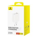BASEUS CUBE PRO, ΦΟΡΤΙΣΤΗΣ ΓΡΗΓΟΡΗΣ ΦΟΡΤΙΣΗΣ, 3 ΘΥΡΕΣ, 65W, ΛΕΥΚΟ - Image 4