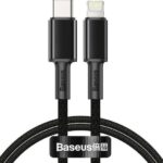 BASEUS HIGH DENSITY, ΚΑΛΩΔΙΟ ΓΡΗΓΟΡΗΣ ΦΟΡΤΙΣΗΣ, TYPE-C ΣΕ LIGHTNING, 20W, 1m, ΜΑΥΡΟ
