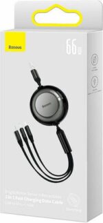 BASEUS BRIGHT MIRROR 2 SERIES, ΠΤΥΣΣΟΜΕΝΑ ΚΑΛΩΔΙΑ ΦΟΡΤΙΣΗΣ, 3 ΣΕ 1, ΜΑΥΡΟ - Image 3