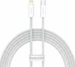 BASEUS DYNAMIC BRAIDED, ΚΑΛΩΔΙΟ ΓΡΗΓΟΡΗΣ ΦΟΡΤΙΣΗΣ, TYPE-C ΣΕ LIGHTNING, 20W, 2m, ΛΕΥΚΟ