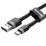 BASEUS CAFULE, ΚΑΛΩΔΙΟ ΓΡΗΓΟΡΗΣ ΦΟΡΤΙΣΗΣ, TYPE-C, 2m, ΜΑΥΡΟ ΓΚΡΙ - Image 2