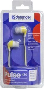 DEFENDER EARPHONES PULSE 430 WHITE &amp; YELLOW - Image 2
