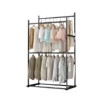 Μεταλλική κρεμάστρα δαπέδου διπλή - 100cm - 8677Y-N - Black - 421519