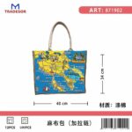 Τουριστική τσάντα λινή με φερμουάρ - Chalkidiki - 40*34*19cm - 871902 - Image 2