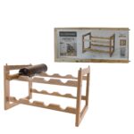Μπουκαλοθήκη Με 8 Θέσεις Φυσικό Ξύλο 41.5x24x26cm - 1 τεμ.