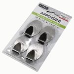 Κρεμαστράκια Κουζίνας Inox Μέταλλο 3.5x2.5x5.5cm Σετ 4Τμχ - 1 τεμ.