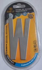 Αυτοκόλλητη μεταλλική πινακίδα γράμμα W - 8cm - Σετ 12 τεμάχια - 204469 - Image 2