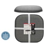 Μαξιλάρι Καρέκλας Memory Foam Σκούρο Γκρι 40x40cm Σετ 2Τμχ - 1 τεμ.