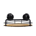 Ράφι Τριγωνικό Μαύρο/Bamboo Μέταλλο/TPR/ABS 26x21x12.5cm - 1 τεμ.