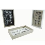 Κλειδοθήκη ξύλο/γκρι 16x25x3.5cm 4Θέσεις Σε 3 Σχέδια - 1 τεμ.