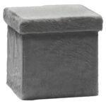 Πουφ Αναδιπλούμενο Γκρι Velure 38x38cm - 1 τεμ.