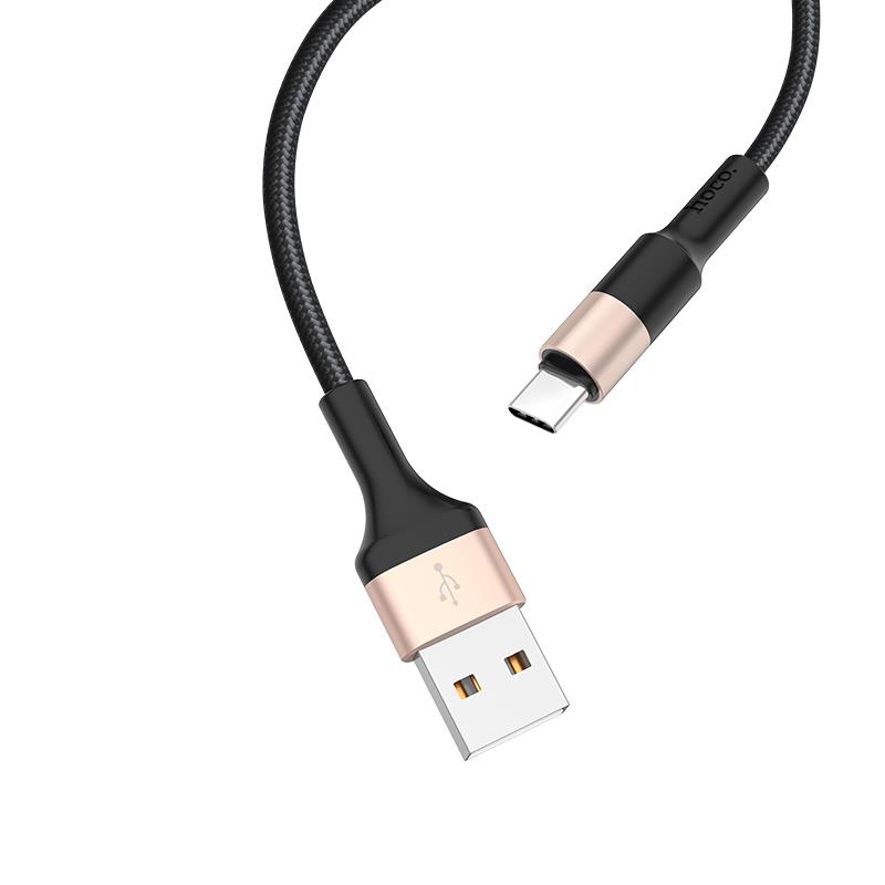 8119 HOCO X26 ΚΑΛΩΔΙΟ TYPE-C ΦΟΡΤΙΣΗΣ & DATA 1m, BLACK - GOLD - Image 1