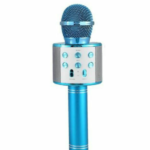 Ασύρματο bluetooth μικρόφωνο με ενσωματωμένο ηχείο και καραόκε μπλε WS-858 OEM