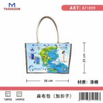 Τουριστική τσάντα λινή με κουμπί - Greece - 36*25*16cm - 871899 - Image 2
