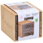 Κουτί Καλλυντικών με 3 Συρτάρια Μπαμπού 13.8x12.3x11cm - 1 τεμ. - Image 3