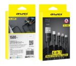 Καλώδιο φόρτισης & data 4in1 - Fast Charge - CL-129 - 1.5m - AWEI - 002295 - Image 4